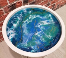 Создание столика-подноса из эпоксидной смолы Фото 6